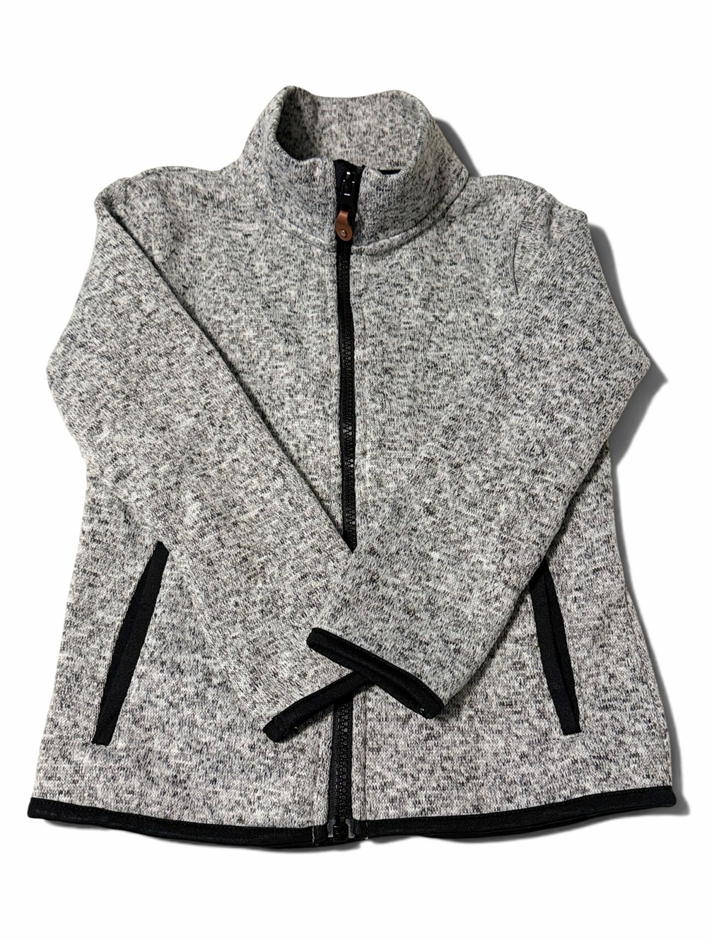 H&M Kids Gray Marled Zip Up Sweater Sz 5-6Y